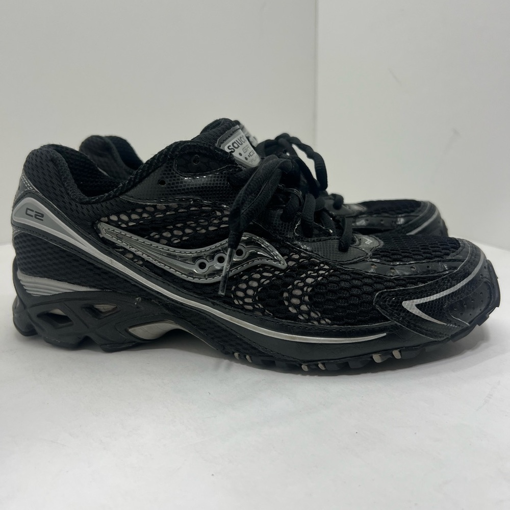 Saucony Grid C2 Black and Silver running shoe - Picture 2 of 7